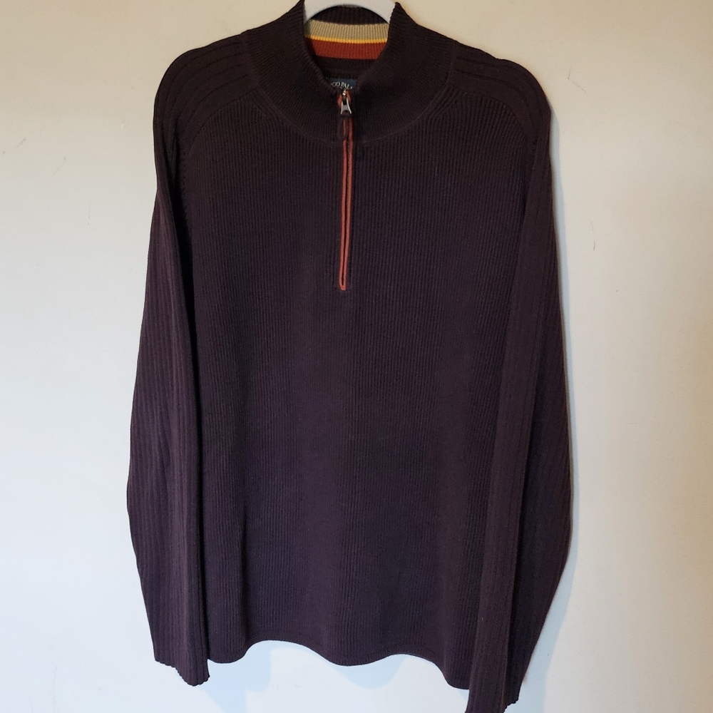 Tommy Bahama Indigo Palms Company Ribbed 1/2 Zip Sweater  - Size XL - Mock Neck